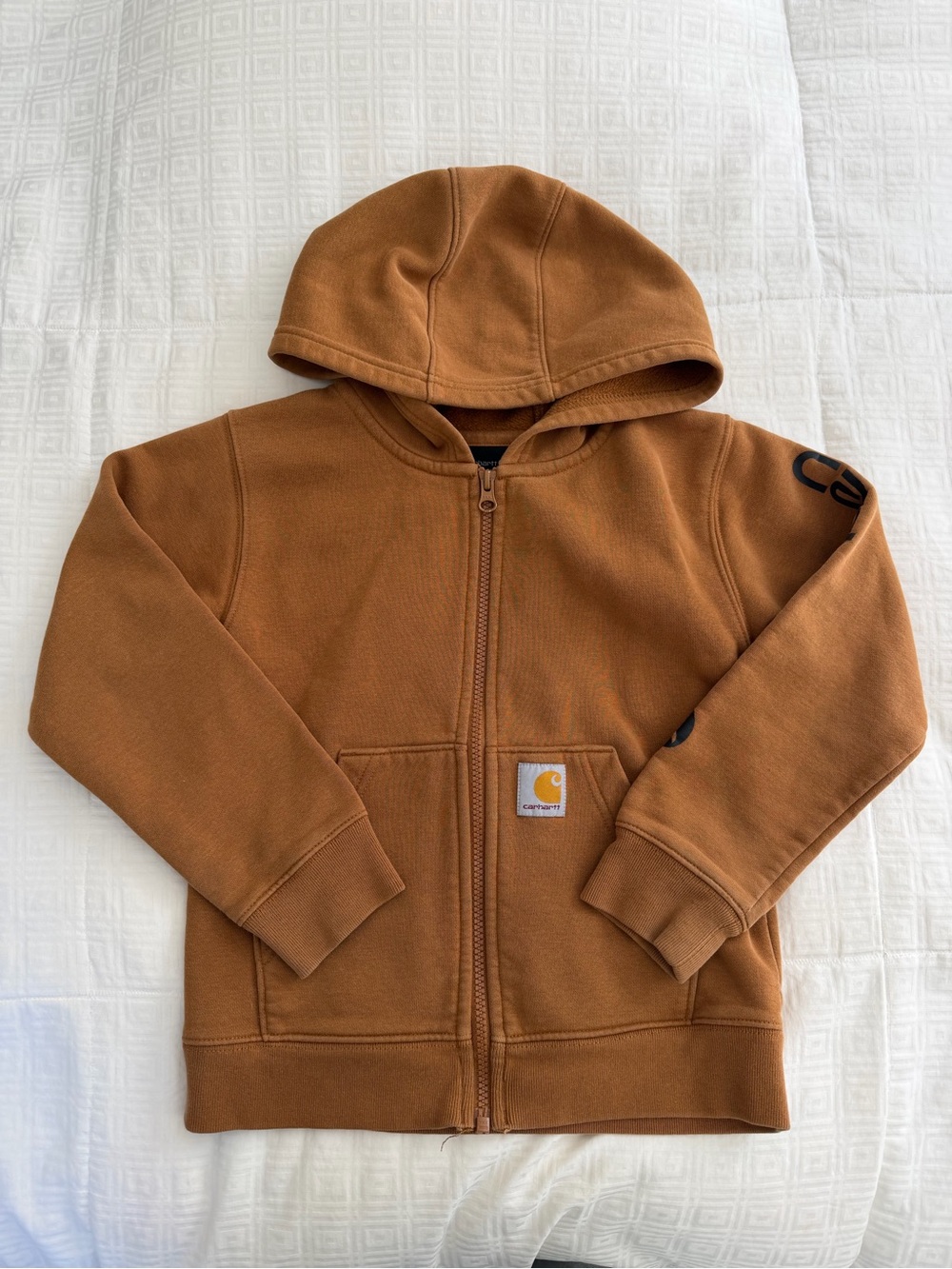 Carhartt Kids Caramel Brown Zip-Up Hooded Sweatshirt